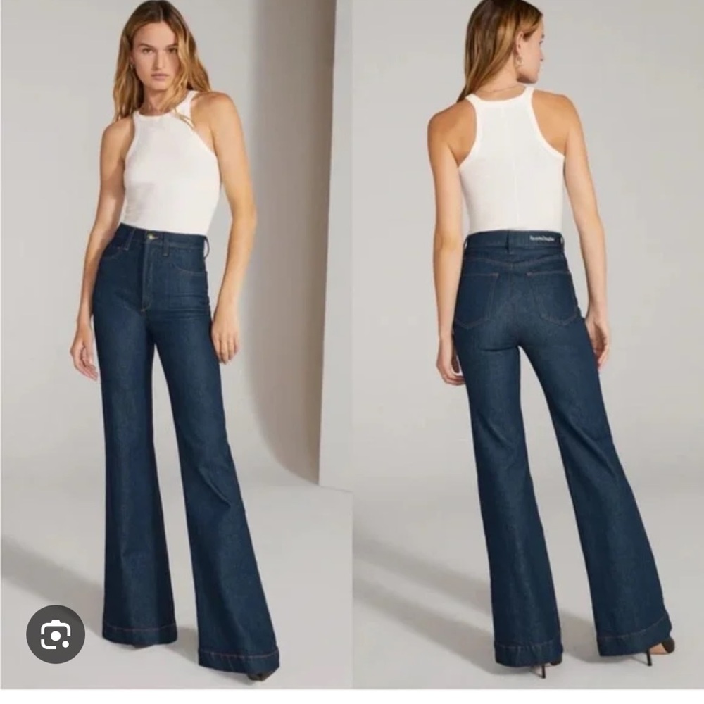 Favorite Daughter Valentina Super High Rise Flare Pepper Wash 31